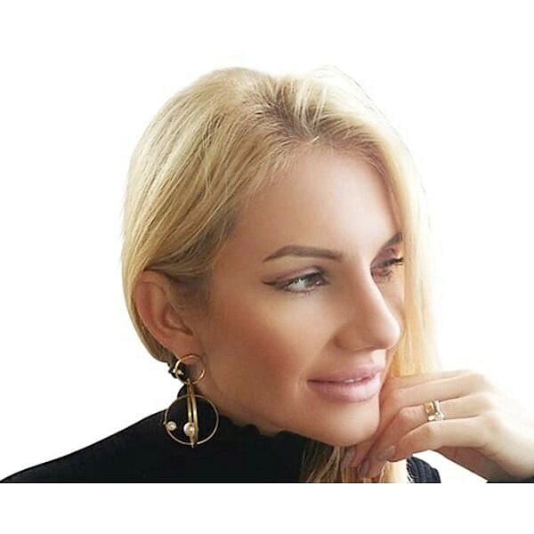 Dangle pearl earrings hoop 3D - 2238,Find dangle pearl earrings hoop, dangle pearl earrings and unique handmade fashion jewelry by greek fashion jewelry designer Aikaterini Chalkiadaki. A jewelry gift for her.
