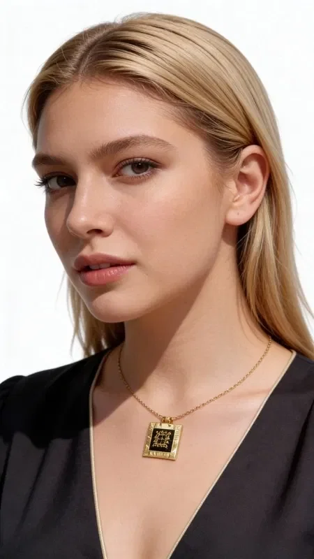 , Discover the perfect balance between traditional craftsmanship and modern style with this striking black embroidered necklace. Designed by Greek Jewelry Designer Aikaterini Chalkiadaki, this unique piece combines geometric patterns embroidered with gold thread, creating a sophisticated color combination.

The statement necklace features a square embroidered surface framed in gold brass, while the black background highlights the golden geometric motifs. The embroidery technique adds texture and depth to the design, making it ideal for women seeking handmade jewelry with a distinctive aesthetic.

The long necklace with its classic brass chain offers comfortable wear and pairs perfectly with monochrome outfits, adding a vintage touch to your look.

Take care of your necklace by storing it in a dry place and avoiding contact with liquids to preserve the beauty of the embroidery.