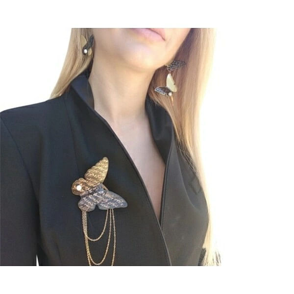 Dangle earrings butterfly with freshwater pearls - 4661,Buy handmade dangle earrings long with freshwater pearl and unique handmade fashion jewelry by greek fashion jewelry designer Aikaterini Chalkiadaki. A jewelry gift for her.