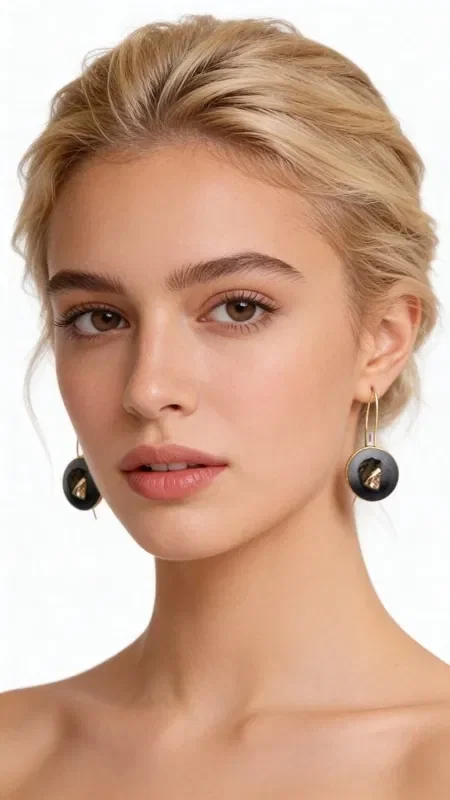 , Dangle earrings with grey pyrite that combine elegance with a modern aesthetic, creating a unique piece of jewelry for every occasion. Designed by Greek Jewelry Designer Aikaterini Chalkiadaki, these handmade earrings stand out for their distinctive grey shade reminiscent of chalk color.

Made from high-quality brass, the earrings feature striking pyrite stones that lend a natural and refined feel. Their circular shape combined with the matte finish creates a statement piece that complements both casual and formal looks. The hook closure ensures comfort and security while wearing.

These modern earrings are ideal for women looking for original handmade jewelry with character. Their neutral grey hue makes them easy to pair with any outfit, while the quality construction guarantees long-lasting use. Store in a dry place and clean with a soft cloth.