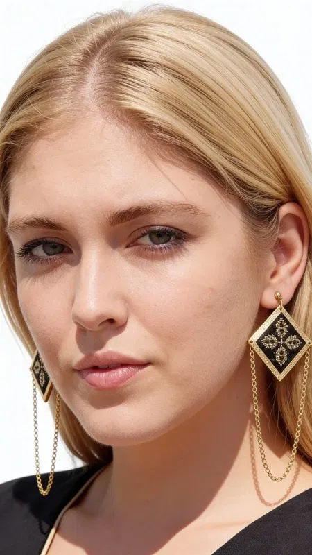 , These striking statement earrings showcase the perfect marriage of traditional Greek embroidery and contemporary jewelry design. Each piece features a dramatic diamond-shaped frame in oxidized brass, housing intricately hand-embroidered black textile adorned with geometric motifs in shimmering gold thread.
The meticulous craftsmanship is evident in every detail - from the precise geometric patterns that echo ancient Greek folk art to the delicate gold thread work that catches light with every movement. The substantial brass frames provide architectural strength while celebrating the soft beauty of the textile within. Elegant brass chains cascade from each earring, creating graceful movement and adding to the statement appeal.
Drawing inspiration from Greece's rich heritage of textile arts, these earrings represent a bold reimagining of traditional kentima embroidery for the modern woman.
Perfect for evening occasions or when you want to make a sophisticated statement, these versatile earrings pair beautifully with both contemporary and classic looks. The dramatic length and bold geometric design make them ideal conversation starters while maintaining timeless elegance.
Care Instructions:
Store flat to prevent chain tangling. Clean brass gently with soft cloth. Avoid moisture contact with embroidered elements.