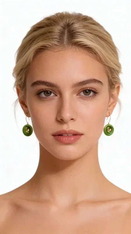 , Discover the magic of dangle earrings with pyrite in a striking green color that will become your favorite accessory. These large handmade earrings, designed by Greek Jewelry Designer Aikaterini Chalkiadaki, combine the natural beauty of pyrite with the warmth of brass.

Each earring features a round green pyrite stone that shimmers with golden touches, creating a unique color combination. The chalky finish adds a vintage character, while the elegant dangle design makes them ideal for any occasion - from everyday looks to special moments.

The quality of the brass ensures durability and color retention, while the natural properties of pyrite are believed to bring positive energy and confidence. Store in a dry place and clean gently with a soft cloth. Avoid contact with chemicals and perfumes to preserve their shine.