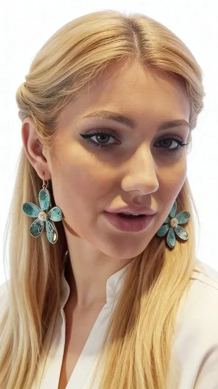, Large statement dangle earrings with pearls that combine boho style with a modern aesthetic. These unique handmade women's flower earrings, designed by Greek Jewelry Designer Aikaterini Chalkiadaki, stand out for their modern patina finish that creates striking green tones with golden accents.

Each earring is shaped like a daisy with six oval petals made of oxidized brass, while the center holds a natural pearl that adds elegance and light. The oxidized brass technique gives unique color variations that make each piece one of a kind. Their size makes these impressive earrings the ideal choice for weddings or special occasions.

Perfect for pairing with boho outfits or adding a pop of color to monochrome looks.