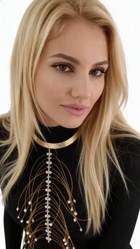 , Discover the large statement necklace with pearl that will transform every look with its golden shine and unique design. Designed by Greek Jewelry Designer Aikaterini Chalkiadaki, this handmade piece combines the classic elegance of pearls with a modern aesthetic.

The statement necklace features a stunning combination of gold chains that create an elegant curve around the neck, while the white pearls add a touch of timeless elegance. The modern design with multiple gold strands ending in pearls creates an impressive visual effect that will catch every eye.

This striking necklace is the ideal choice for women who want to stand out and express their unique personality. Wear it over black or monochrome outfits for maximum impact. To preserve its shine, keep it away from moisture and cosmetics.