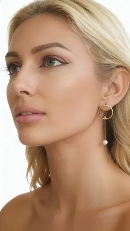 , Discover the magic of asymmetric earrings with pearls, an original creation designed by Greek Jewelry Designer Aikaterini Chalkiadaki. These striking handmade earrings combine the elegance of gold-plated brass with the natural beauty of pearls.

The unique asymmetric design offers a modern take on classic dangle earrings. One earring features an elegant gold hoop with a pearl drop in a long line, while the other has a shorter length, creating a perfect balance that highlights the contemporary aesthetic. The earrings are stud-style for a comfortable and secure fit.

Made from high-quality brass with a gold finish and natural pearls, these statement earrings are ideal for weddings, formal events, or whenever you want to add a boho touch to your everyday look.