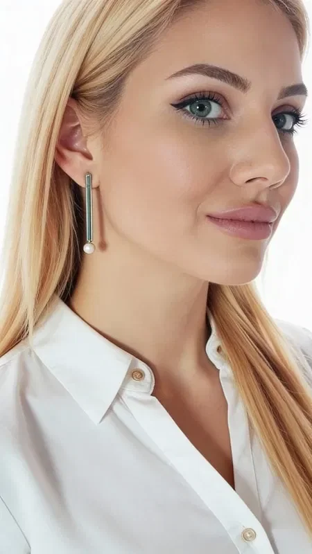 , Discover the unique beauty of these long stud earrings with pearls and green patina, combining modern aesthetics with traditional craftsmanship. Designed by Greek Jewelry Designer Aikaterini Chalkiadaki, these striking earrings are the perfect choice for women seeking original and elegant jewelry.

Each earring is handmade from high-quality copper with a unique green patina that creates a vintage look full of character. The natural pearls at the bottom add classic elegance and softness, creating a perfect blend of modern and traditional elements. The long linear silhouette elongates the neck and gives a clean, contemporary aesthetic.