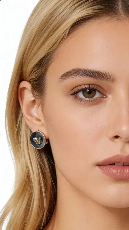 , The small stud earrings with grey pyrite are the perfect choice for women seeking elegance with a modern touch. These unique handmade earrings, designed by Greek Jewelry Designer Aikaterini Chalkiadaki, harmoniously combine the natural beauty of pyrite with the classic elegance of brass.

The grey, chalk-textured hue gives them a refined character that complements every outfit, from everyday looks to more formal occasions. Pyrite symbolically carries the power of confidence and protection, making these earrings not only beautiful but also meaningful.

The stud fastening ensures comfort throughout the day, while their small size makes them ideal for layering with other jewelry or for wearing on their own to highlight their natural beauty.