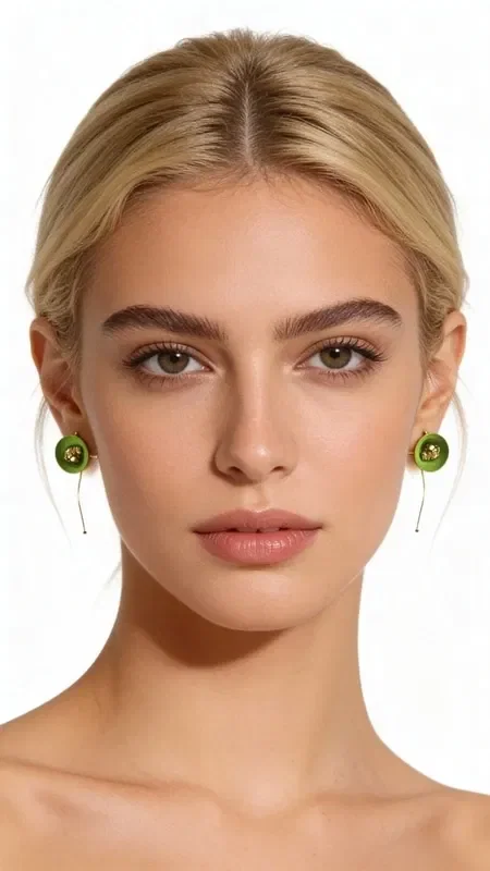, Discover the perfect balance between modern aesthetics and natural beauty with these unique stud earrings featuring green pyrite, designed by Greek Jewelry Designer Aikaterini Chalkiadaki. Each piece is a small work of art that combines vivid green color with the sparkle of natural pyrite.

These handmade earrings showcase an elegant oval shape, with the natural pyrite capturing the light at the center of the green enamel. The choice of brass as the base material offers durability and a timeless feel, while the chalky green color creates a striking contrast that catches the eye.

These modern stud earrings are ideal for everyday wear, as well as for special occasions when you want to stand out with style and finesse. Their small size makes them extremely versatile, pairing perfectly with any outfit style.
