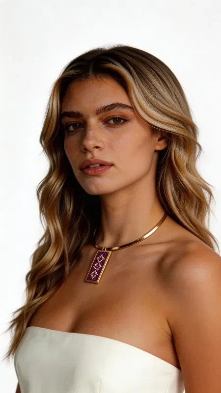 , The embroidered necklace in a burgundy shade with gold thread is a stunning statement piece that combines the traditional art of embroidery with contemporary design. Designed by Greek Jewelry Designer Aikaterini Chalkiadaki, this handmade necklace features geometric patterns embroidered with gold thread on an Aida cloth base, creating a unique piece that truly stands out.

The rectangular pendant showcases bold geometric motifs in burgundy, while the gold details add elegance and shine. The necklace is completed with a gold-tone brass clasp that ensures comfort and durability for everyday wear.

Ideal for women who love striking jewelry and want to embrace the boho chic style. It pairs perfectly with monochrome outfits, adding a touch of color and authenticity to any look.

Material: Brass, Fabric

Take care of your necklace by avoiding contact with water and perfumes. Store it in a dry place to preserve its shine and colors.