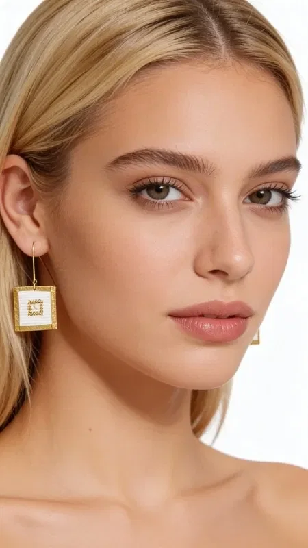 , Discover the perfect balance between classic elegance and contemporary style with these striking embroidered statement earrings. Designed by Greek Jewelry Designer Aikaterini Chalkiadaki, these unique pieces combine gold thread with geometric patterns in pure white, creating a work of art that transforms any look.

The square geometric shape with the intricate embroidered motif inside offers a fresh take on traditional handmade jewelry. The white color combined with gold details creates a sense of luxury that suits both everyday and formal occasions.

These dangle earrings are the ideal choice for women looking for original jewelry with a Greek signature. Their modern design makes them suitable for weddings, evening outings, or for those who want to add a striking touch to their everyday style.

Store in a dry place and avoid contact with perfumes and cosmetics.