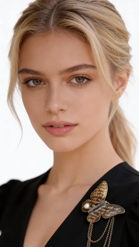 , This exquisite butterfly brooch captures the essence of timeless elegance with its intricate antique brass construction and lustrous freshwater pearl accent. The statement piece features meticulously crafted butterfly wings with detailed engravings and decorative patterns that catch light beautifully, creating visual depth and movement.
The brooch showcases exceptional Greek craftsmanship, with delicate chain draping that adds sophisticated movement and texture to the design. A genuine freshwater pearl nestles perfectly within the composition, providing a luminous focal point that complements the warm antique brass finish. The oxidized detailing in the wing patterns creates beautiful contrast and highlights the intricate metalwork.
This versatile statement piece transforms any outfit from ordinary to extraordinary. Pin it to a crisp white blazer for professional elegance, add drama to a little black dress for evening sophistication, or use it to elevate a casual blouse. The generous size ensures it makes a confident style statement while remaining refined enough for both day and evening wear.
The butterfly motif symbolizes transformation and beauty, making this brooch not just an accessory but a meaningful addition to your jewelry collection. The secure pin closure ensures comfortable all-day wear, while the substantial weight speaks to its quality construction.
Store in a dry place away from moisture and chemicals. Clean gently with a soft cloth to maintain the antique brass finish and pearl luster. Avoid contact with perfumes and lotions to preserve the metal's patina.