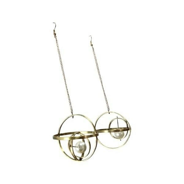 Statement long pearl earrings - Spheres - 2423,Statement long pearl earrings Spheres, unique and handmade fashion jewelry by greek fashion jewelry designer Aikaterini Chalkiadaki.
