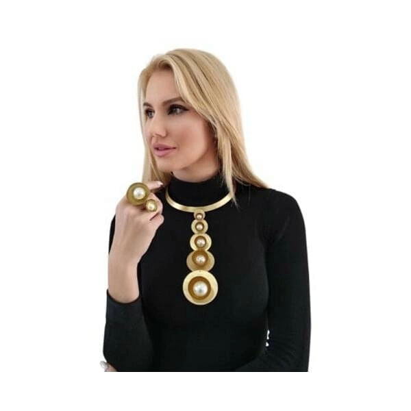 Long statement pearl necklace - 2437,Find the handmade long statement pearl necklace 2437, long tie style, by greek fashion jewelry designer Aikaterini Chalkiadaki.A perfect jewelry gift for women.