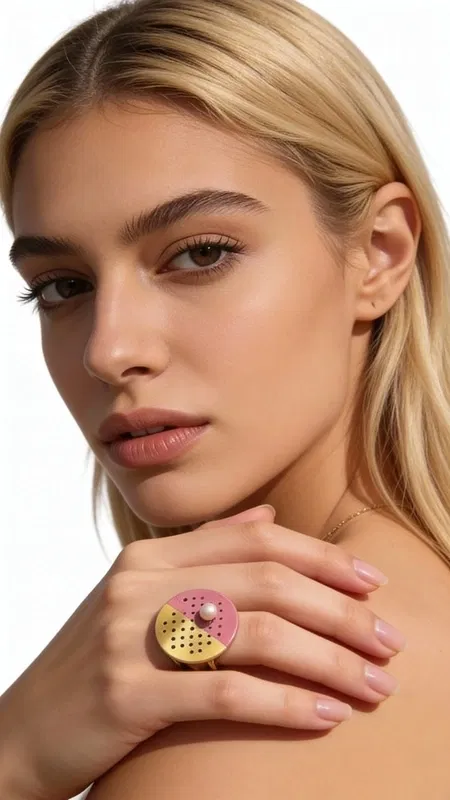 , Make a bold statement with this captivating handcrafted ring that transforms your everyday look into something extraordinary. This eye-catching piece features a distinctive circular design with vibrant enamel detailing in playful pink and sunny yellow tones, creating a modern artistic expression that speaks to your unique style.
Expertly crafted from high-quality brass with a lustrous gold-plated finish, this statement ring showcases exceptional Greek artisanship and attention to detail. The smooth, polished surface catches light beautifully, while the carefully applied enamel work adds depth and character to the geometric design. The substantial circular face creates visual impact without overwhelming your hand, making it perfect for both casual and dressed-up occasions.
This versatile piece effortlessly elevates any outfit, whether you're styling it with flowing bohemian dresses for weekend adventures or pairing it with tailored blazers for professional settings. The cheerful color palette adds a pop of personality to neutral tones and complements both warm and cool color schemes in your wardrobe. Stack it with delicate bands for a curated look, or let it shine solo as the focal point of your ensemble.
The comfortable band design makes it suitable for daily wear while maintaining its striking visual appeal.
To preserve the beauty of your ring, avoid contact with perfumes and cleaning products, and store in a dry place when not worn.