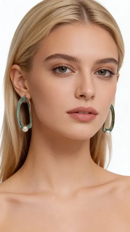 , These exquisite handmade stud earrings showcase the perfect harmony between organic freshwater pearls and artistically patinated copper, creating a sophisticated statement piece with earthy elegance. The lustrous cream-colored freshwater pearls are beautifully framed by curved copper elements that have been expertly treated with a distinctive green patina, giving each earring a unique, vintage-inspired character.
Crafted with meticulous attention to detail, these earrings feature an innovative design where the copper forms elegant curves that embrace and accentuate the natural beauty of the pearls. The green patina finish adds depth and character, creating subtle color variations that make each piece truly one-of-a-kind. The substantial yet comfortable size makes these earrings perfect for both daytime sophistication and evening glamour.
Drawing inspiration from ancient Greek craftsmanship traditions, these earrings represent the perfect fusion of contemporary design and timeless materials. The organic shapes and natural patina process ensure that no two pairs are exactly alike, giving you a truly unique piece of wearable art. The earrings are versatile enough to complement both casual and formal attire, adding an artistic touch to any ensemble.
Whether you're attending a gallery opening, dining out, or adding sophistication to your everyday look, these earrings will become a conversation starter and a treasured addition to your jewelry collection.
To maintain the beauty of your earrings, gently clean with a soft cloth and store in a dry place. The natural patina will continue to develop over time, adding to the piece's unique character.