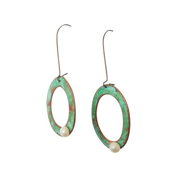 Statement dangle pearl earrings studs long - 3957,Buy statement dangle pearl earrings studs long, dangle earring, pearl earrings and handmade earrings by greek fashion jewelry designer Aikaterini Chalkiadaki. A jewelry gift for her.