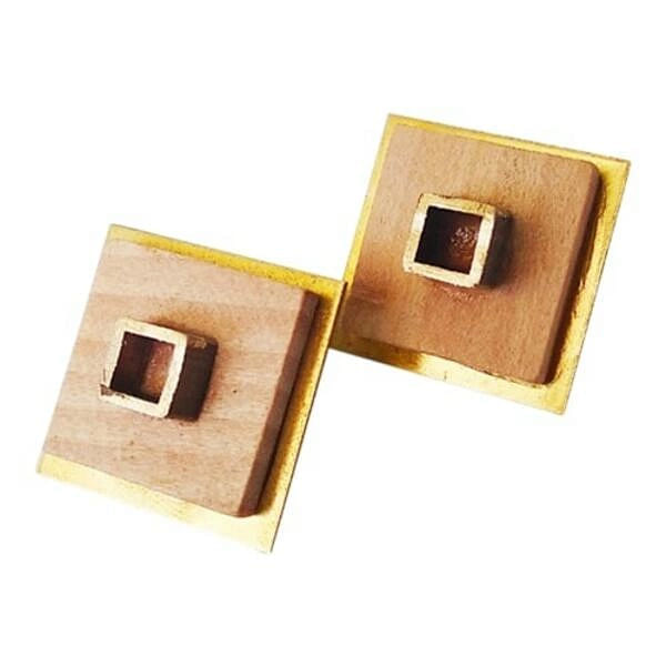 Wooden earrings stud staggered - 263,Buy staggered squares stud wooden earrings, stud earrings and unique handmade fashion jewelry by greek fashion jewelry designer Aikaterini Chalkiadaki